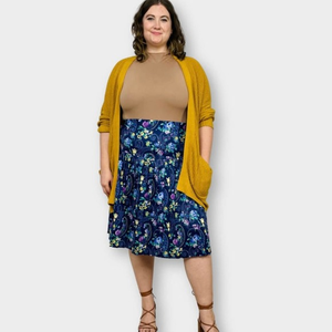70s Blue Floral Skirt‎